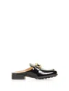 Bottega Veneta Rounded Toe Black Mules With Decorative Element In Black