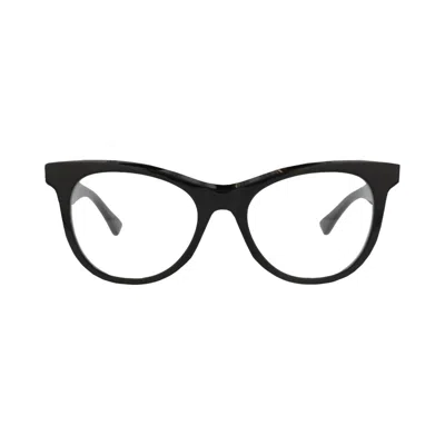 Pre-owned Bottega Veneta Round-frame Acetate Optical Frames 'black Transparent' | Women's Size Onesize