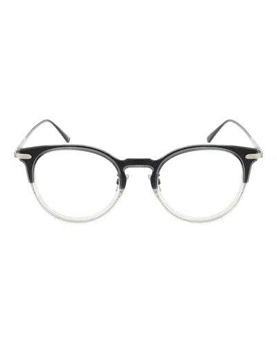 Pre-owned Bottega Veneta Roundframe Injection Optical Frames In Grey Black Transparent (bv0211o/30003006/001)