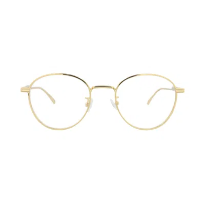 Pre-owned Bottega Veneta Round-frame Metal Optical Frames 'gold Transparent' | Multi-color | Men's Size Onesiz
