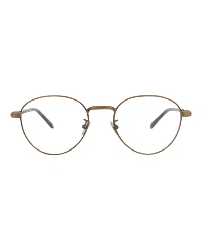 Pre-owned Bottega Veneta Roundframe Metal Optical Frames In Bronze Bronze Transparent (bv0134o/30001676/003)