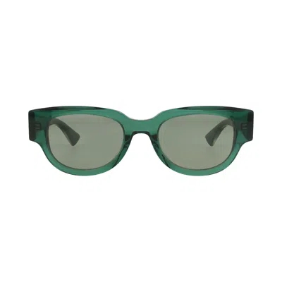 Pre-owned Bottega Veneta Round-frame Recycled Acetate Sunglasses 'green/crystal' | Women's Size Onesize