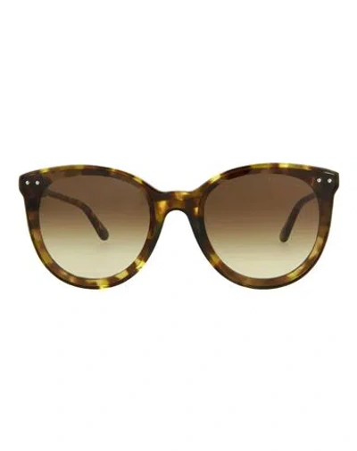 Bottega Veneta Round/oval-frame Acetate Sunglasses Woman Sunglasses Brown Size 61 Acetate
