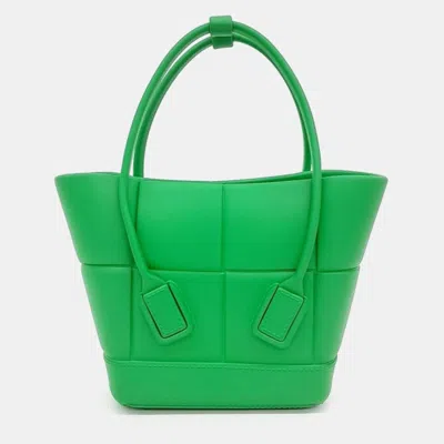 Pre-owned Bottega Veneta Rubber Arco Tote Bag In Green