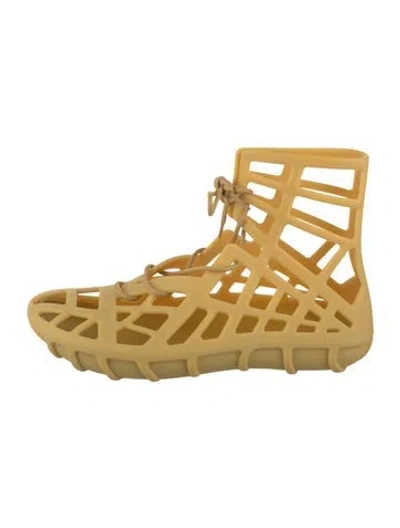 Pre-owned Bottega Veneta Rubber Boots W/ Tags In Yellow