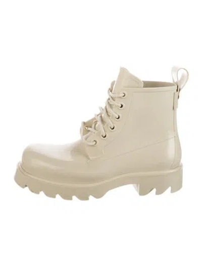 Pre-owned Bottega Veneta Rubber Combat Boots In Neutrals
