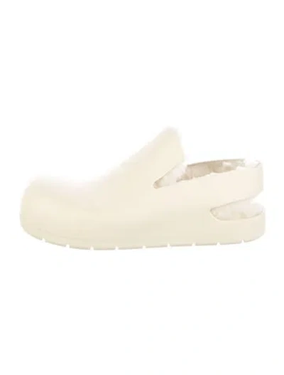 Pre-owned Bottega Veneta Rubber Cutout Accent Slingback Flats In Neutral