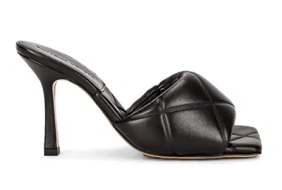 Pre-owned Bottega Veneta Rubber Lido Black Square Toe Backless Sandal Mule Heel Pump 37.5