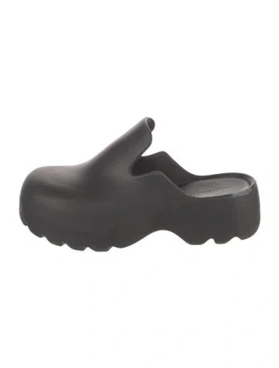 Pre-owned Bottega Veneta Rubber Mules In Black/grey
