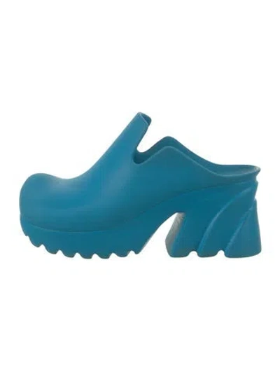 Pre-owned Bottega Veneta Rubber Mules In Blue