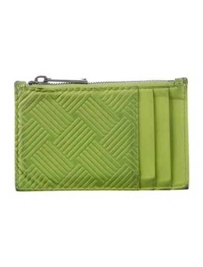 Pre-owned Bottega Veneta Rubber Printed Card Holder In Green