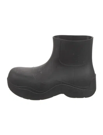 Pre-owned Bottega Veneta Rubber Rain Boots In Black