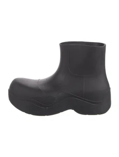 Pre-owned Bottega Veneta Rubber Rain Boots In Black