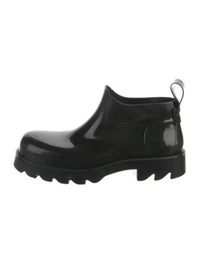 Pre-owned Bottega Veneta Rubber Rain Boots In Black