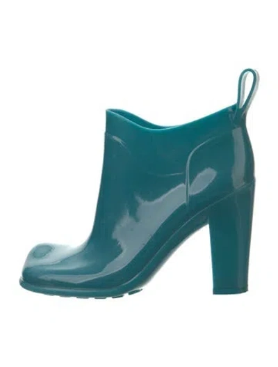 Pre-owned Bottega Veneta Rubber Rain Boots In Blue
