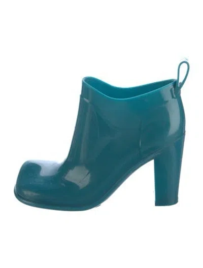 Pre-owned Bottega Veneta Rubber Rain Boots In Blue