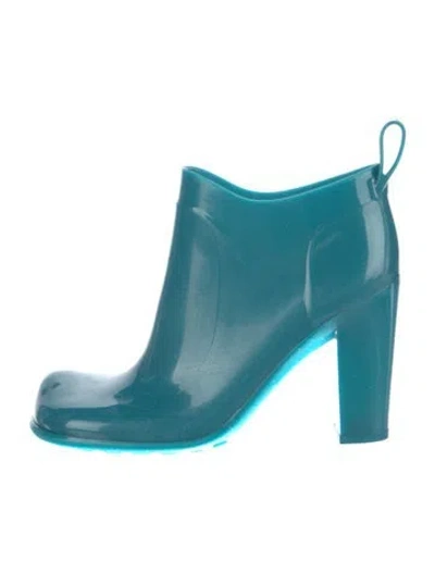 Pre-owned Bottega Veneta Rubber Rain Boots In Blue