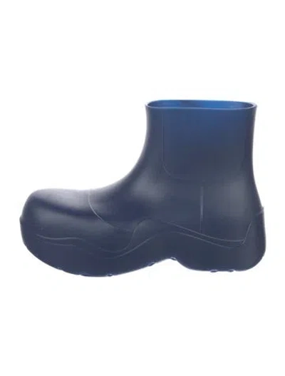 Pre-owned Bottega Veneta Rubber Rain Boots In Blue