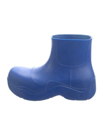 Pre-owned Bottega Veneta Rubber Rain Boots In Blue