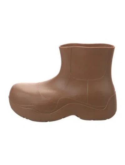 Pre-owned Bottega Veneta Rubber Rain Boots In Brown