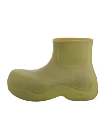 Pre-owned Bottega Veneta Rubber Rain Boots In Green