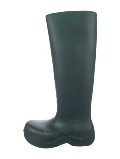Pre-owned Bottega Veneta Rubber Rain Boots In Green