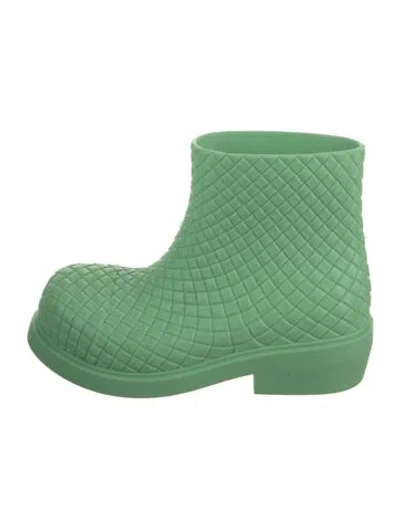 Pre-owned Bottega Veneta Rubber Rain Boots In Green