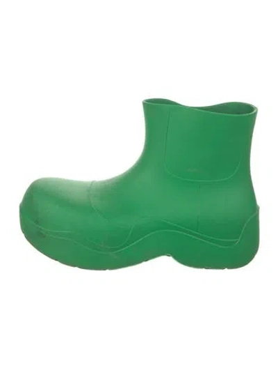 Pre-owned Bottega Veneta Rubber Rain Boots In Green