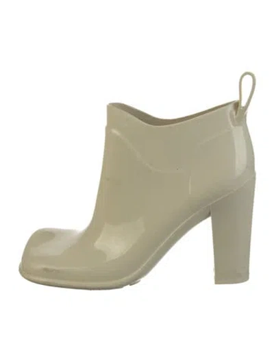 Pre-owned Bottega Veneta Rubber Rain Boots In Green
