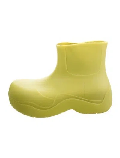 Pre-owned Bottega Veneta Rubber Rain Boots In Green
