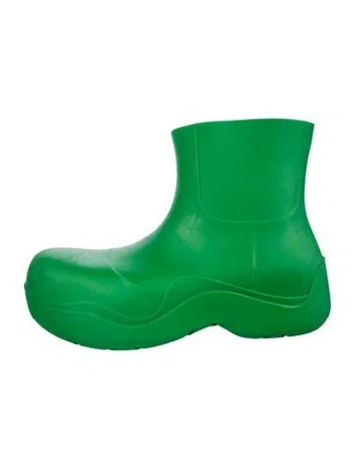 Pre-owned Bottega Veneta Rubber Rain Boots In Green