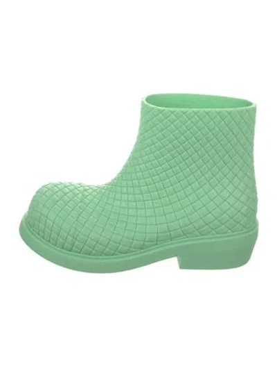 Pre-owned Bottega Veneta Rubber Rain Boots In Green