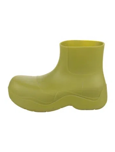 Pre-owned Bottega Veneta Rubber Rain Boots In Green