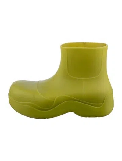 Pre-owned Bottega Veneta Rubber Rain Boots In Green