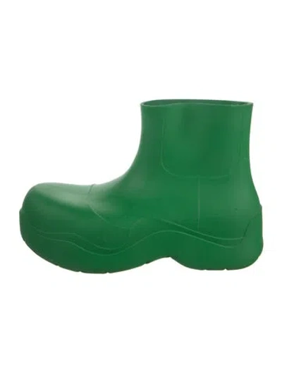 Pre-owned Bottega Veneta Rubber Rain Boots In Green