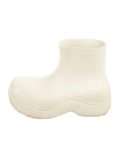 Pre-owned Bottega Veneta Rubber Rain Boots In Neutral