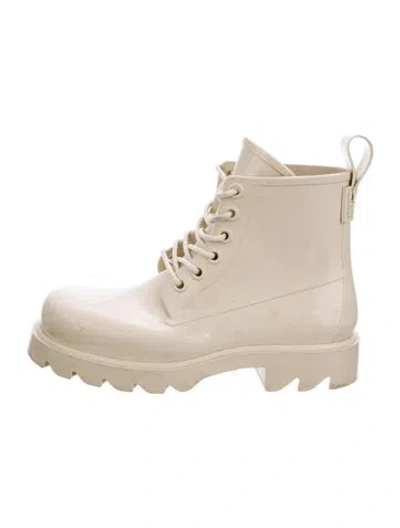 Pre-owned Bottega Veneta Rubber Rain Boots In Neutral