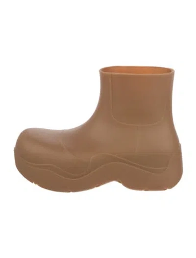 Pre-owned Bottega Veneta Rubber Rain Boots In Neutral