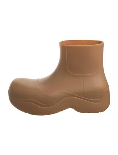 Pre-owned Bottega Veneta Rubber Rain Boots In Neutral
