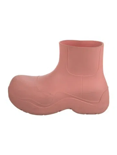 Pre-owned Bottega Veneta Rubber Rain Boots In Orange
