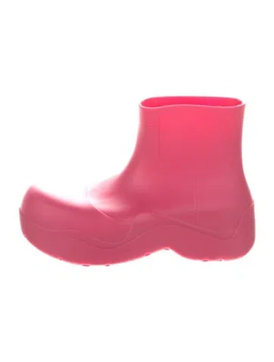Pre-owned Bottega Veneta Rubber Rain Boots In Pink