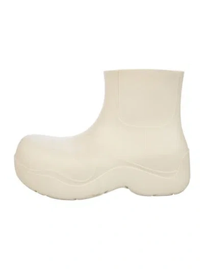 Pre-owned Bottega Veneta Rubber Rain Boots In White