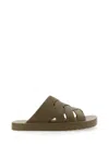 Bottega Veneta Brown Cotton Sandal In Multi