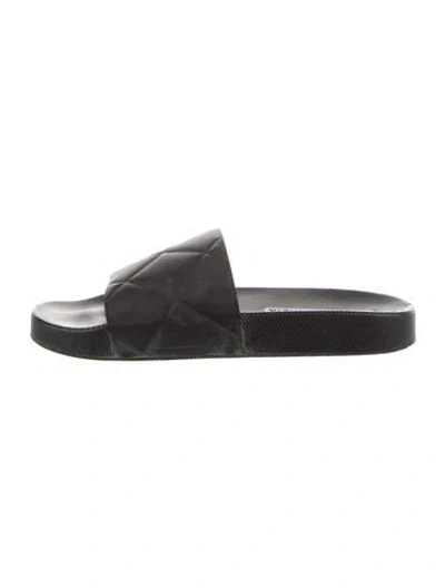 Pre-owned Bottega Veneta Rubber Slides In Black