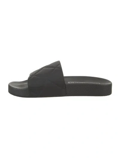 Pre-owned Bottega Veneta Rubber Slides In Black