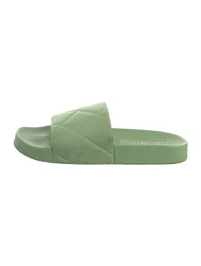 Pre-owned Bottega Veneta Rubber Slides In Green