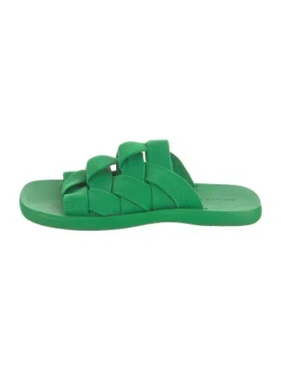 Pre-owned Bottega Veneta Rubber Slides In Green