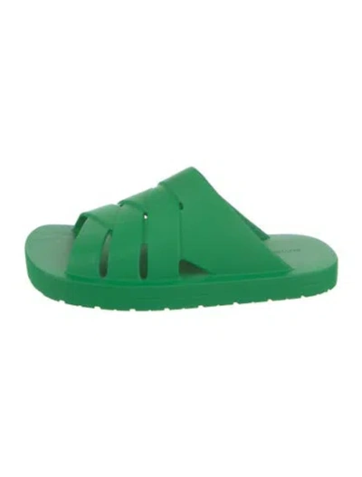 Pre-owned Bottega Veneta Rubber Slides In Green