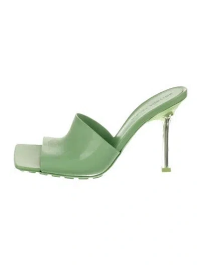 Pre-owned Bottega Veneta Rubber Slides In Green