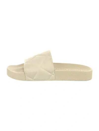 Pre-owned Bottega Veneta Rubber Slides In Neutral